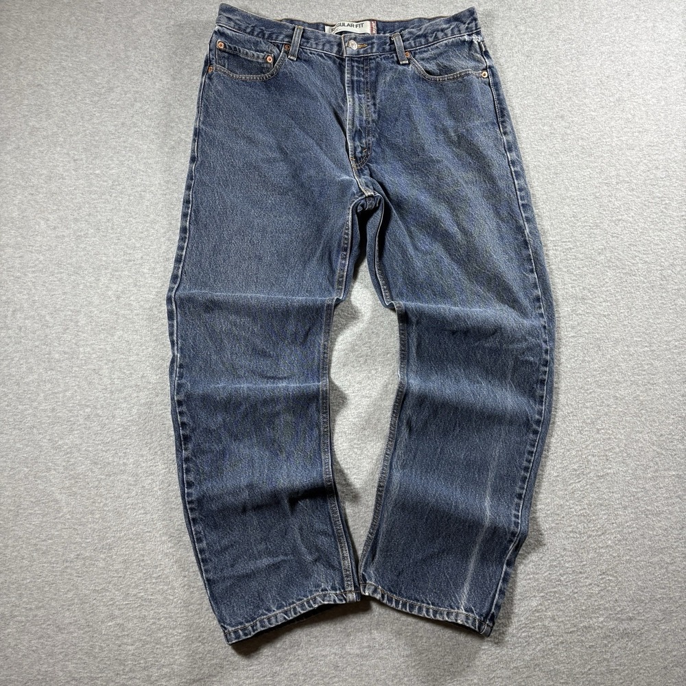 Vintage Y2K Levis 505 Jeans Mens 35x30 Regular Fit Straight Denim Medium Wash